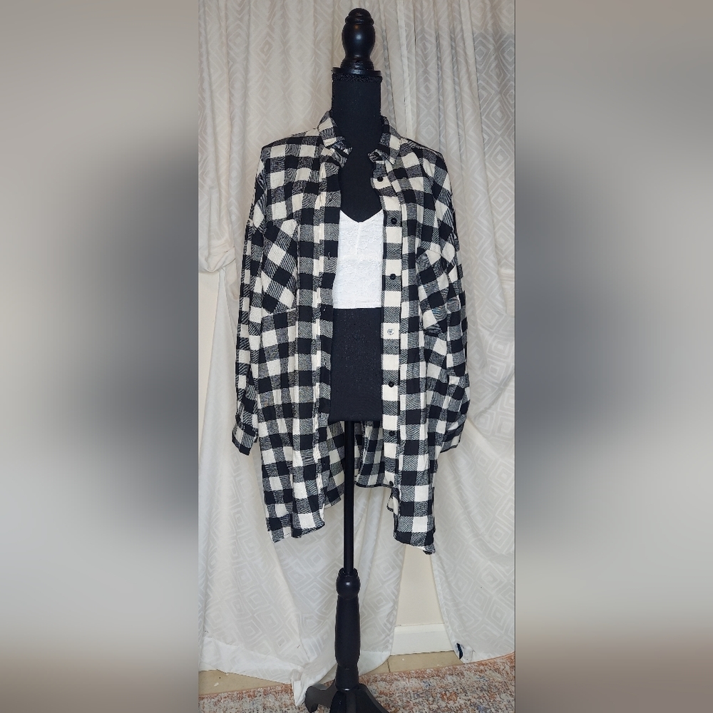 Flannel button up top